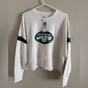 NFL New York Jets Women’s Team Apparel Slightly‎ Crop Sweatshirt size Large